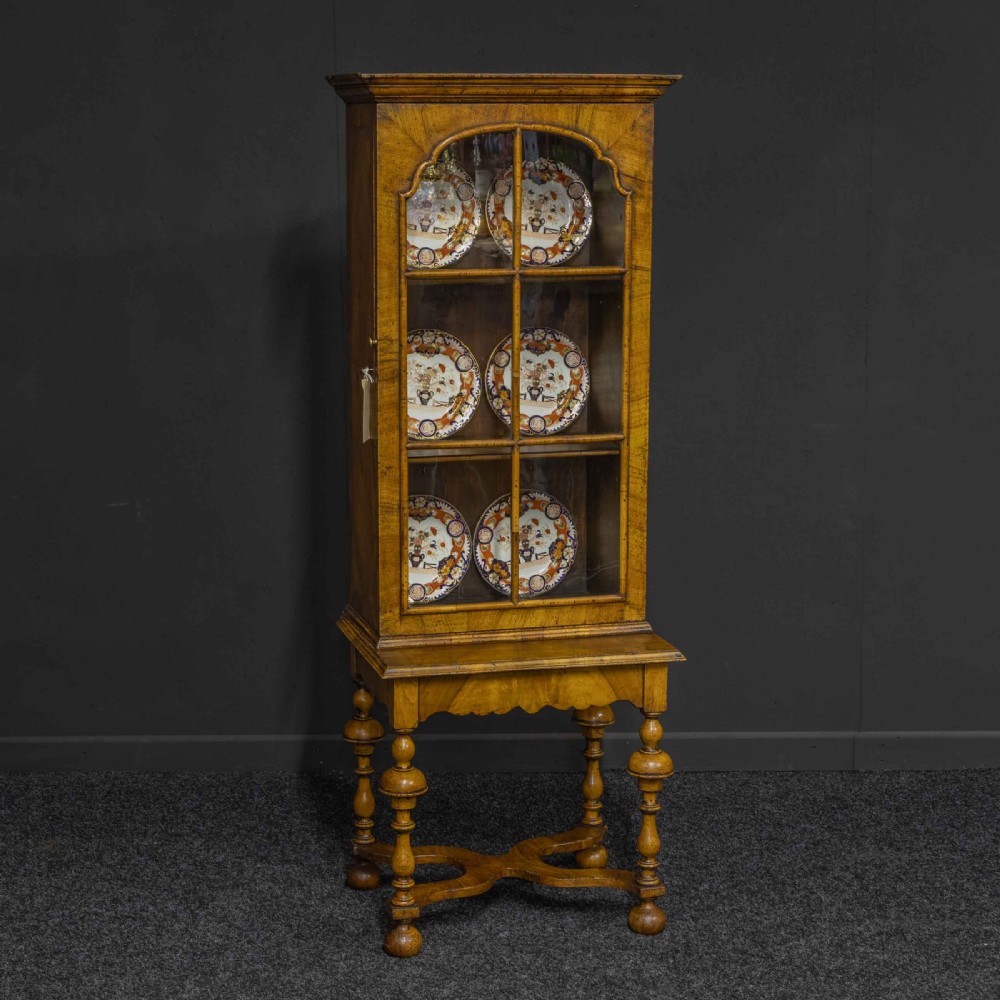 William and Mary Style Walnut Display Cabinet View IV