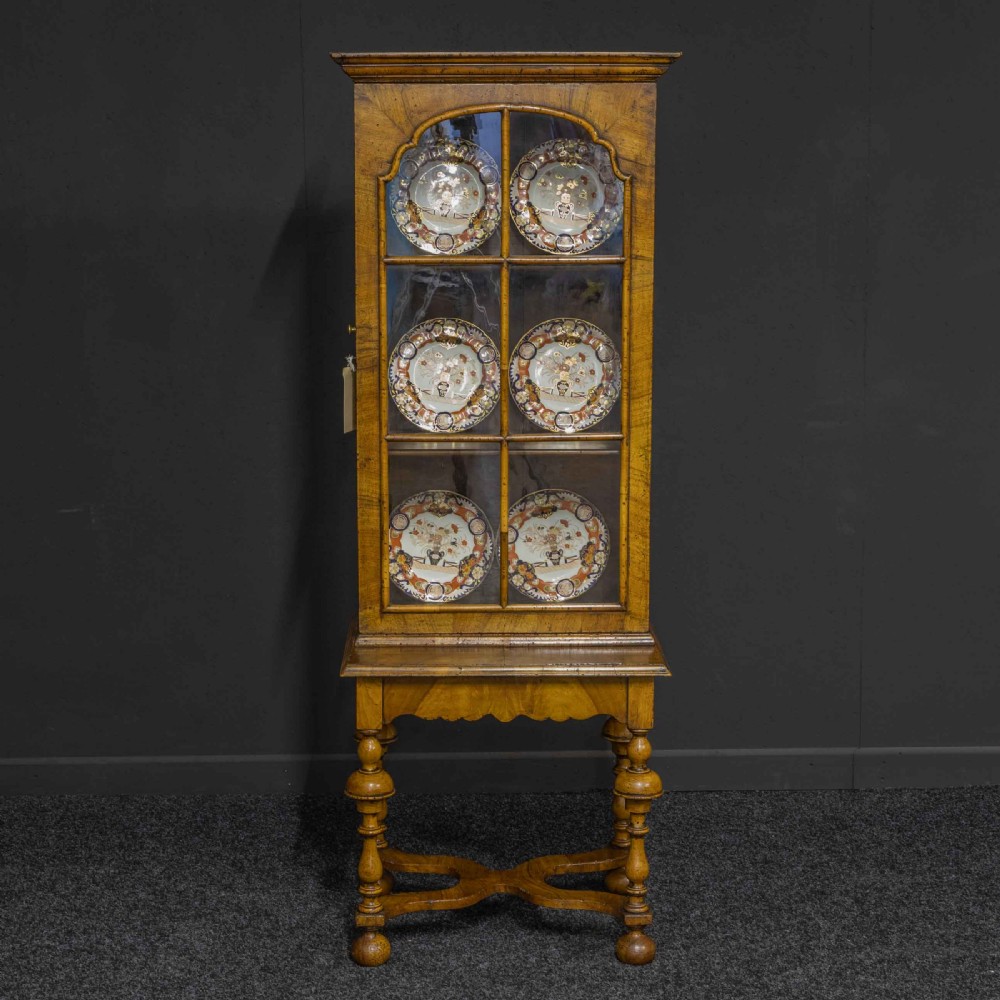 William and Mary Style Walnut Display Cabinet View V