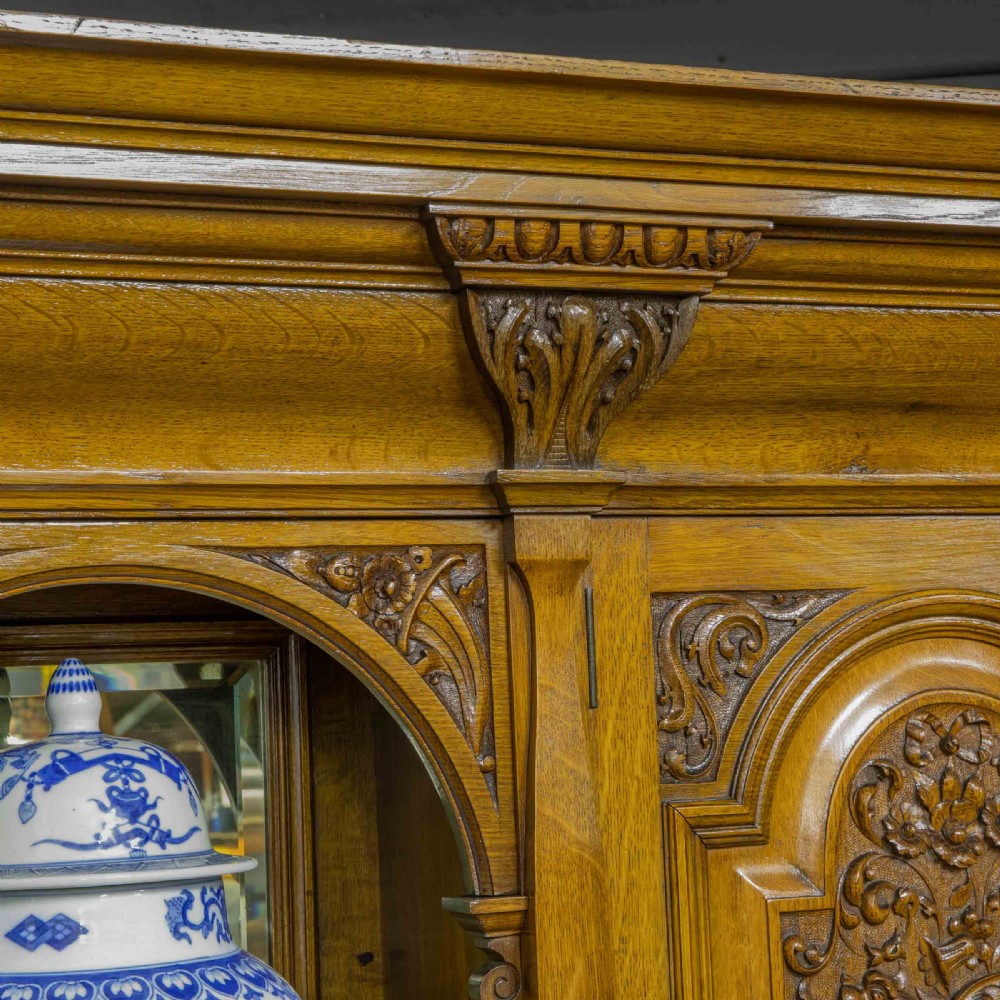 Edwardian Oak Sideboard by J. Cambell & Co Cabinet Makers Glasgow View XI