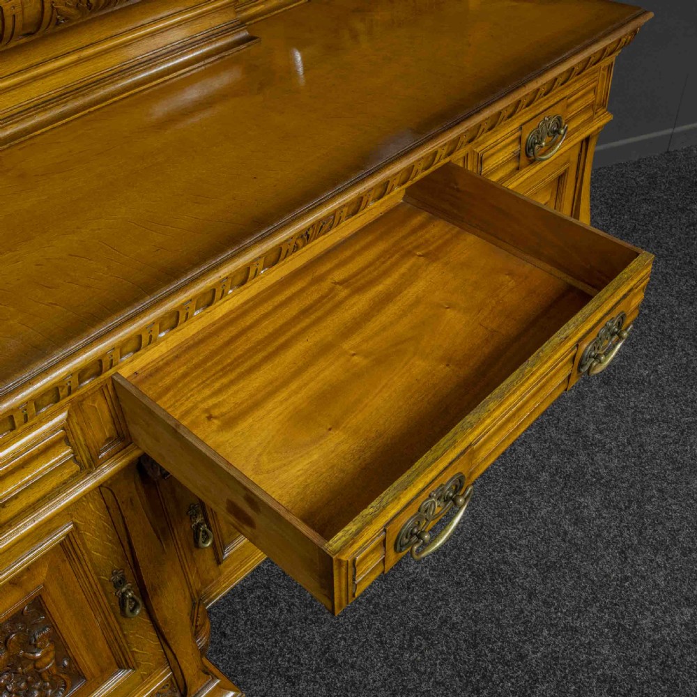 Edwardian Oak Sideboard by J. Cambell & Co Cabinet Makers Glasgow View XIII