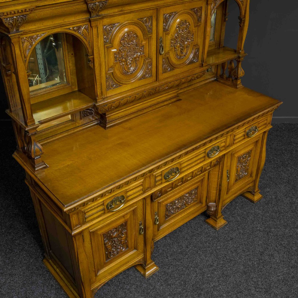 Edwardian Oak Sideboard by J. Cambell & Co Cabinet Makers Glasgow View XVIII