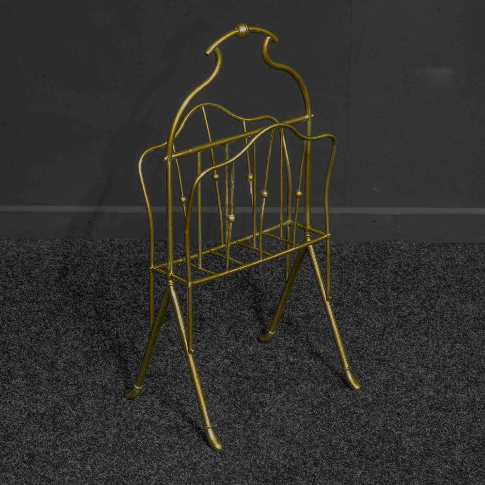 Edwardian Brass Magazine Rack