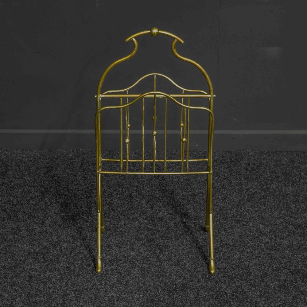 Edwardian Brass Magazine Rack View III