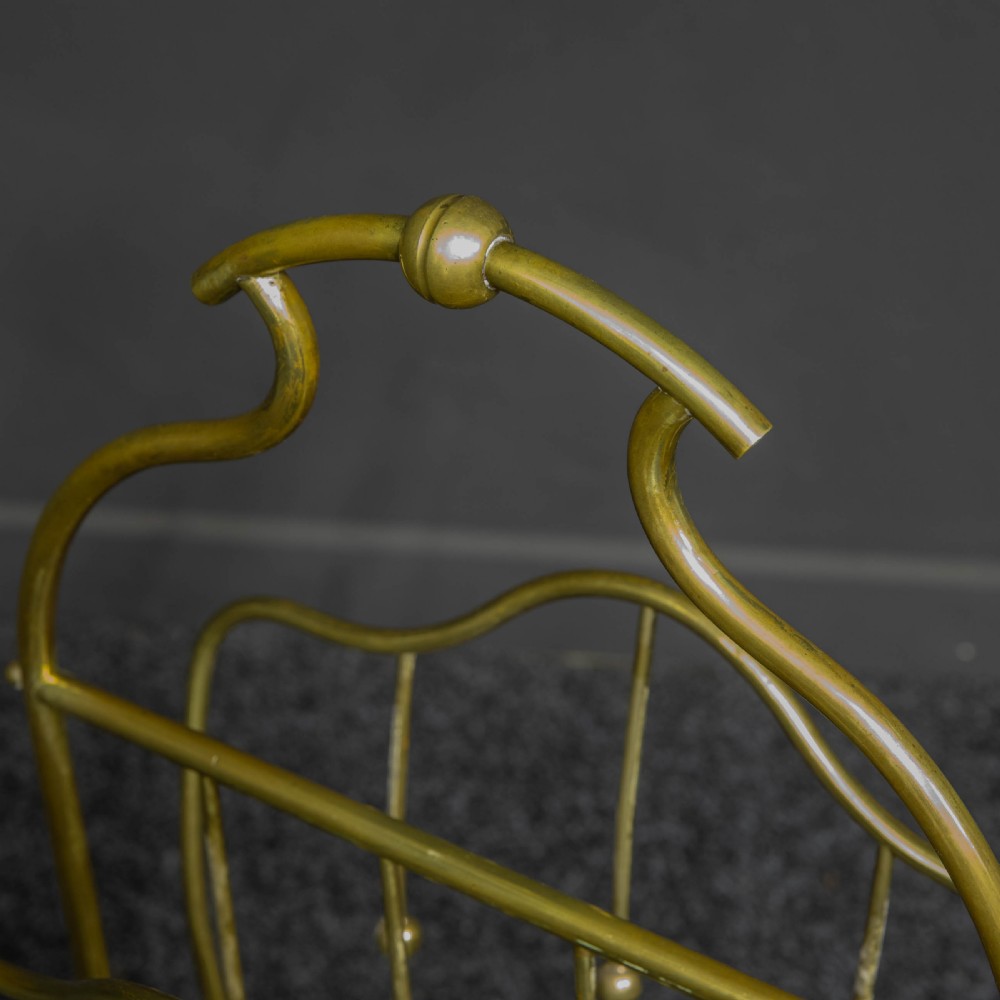 Edwardian Brass Magazine Rack View V