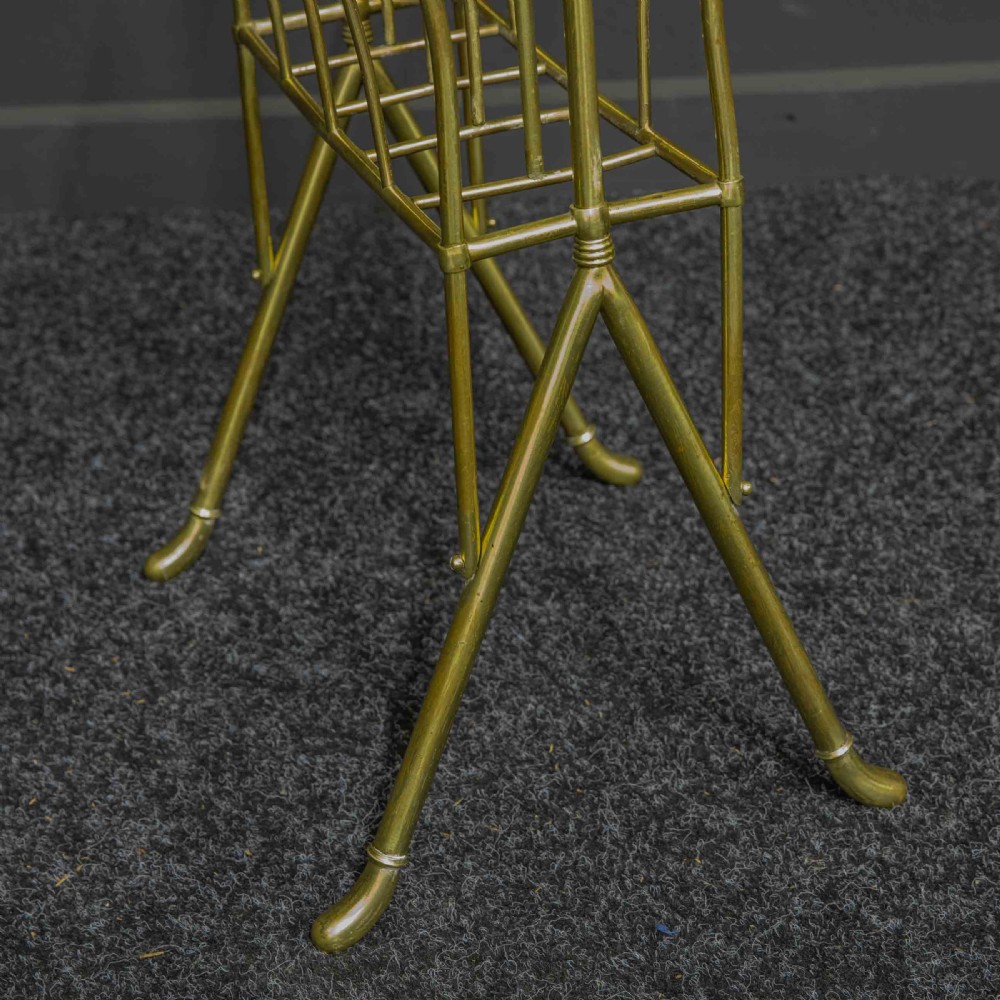 Edwardian Brass Magazine Rack View VII