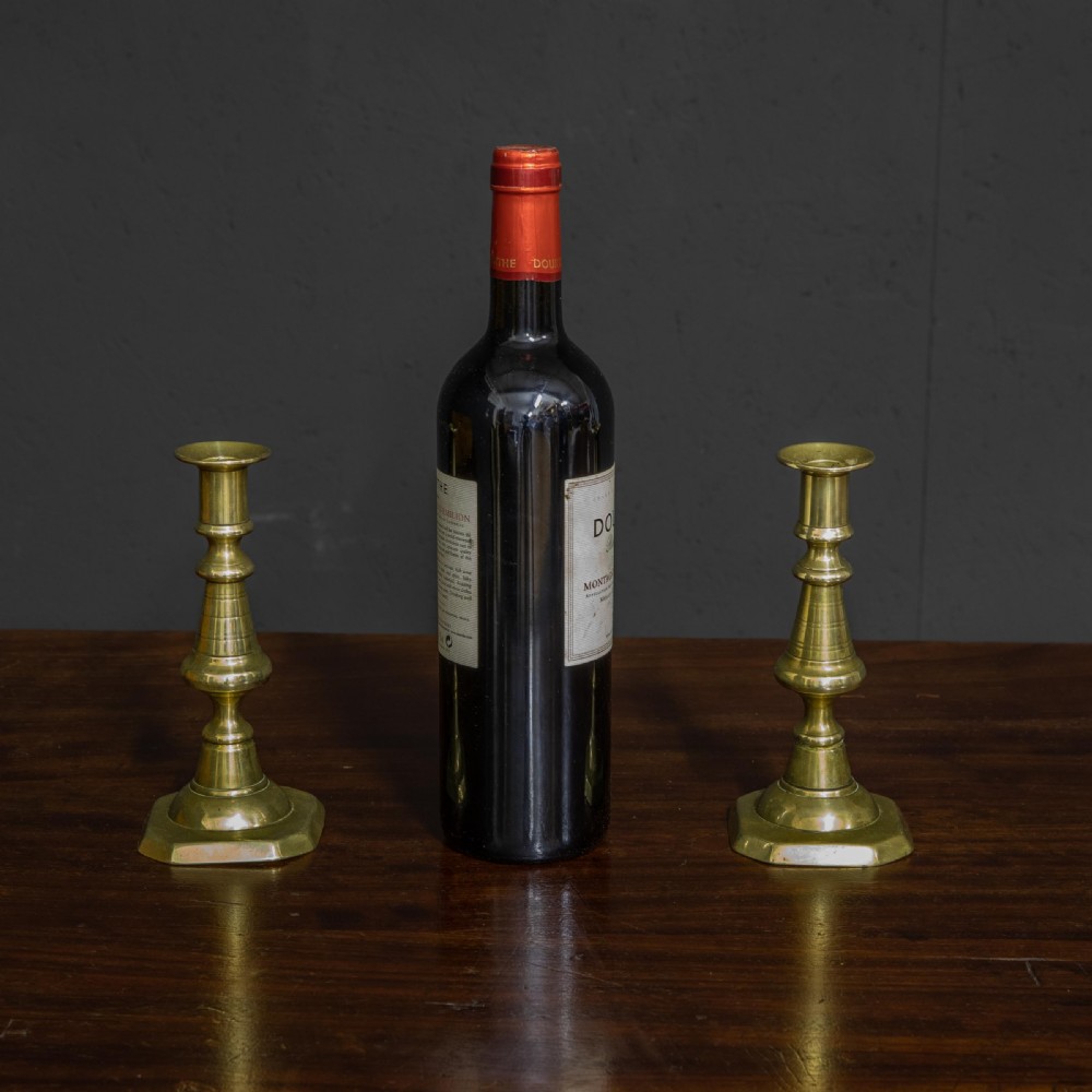 Victorian Brass Candlesticks View III