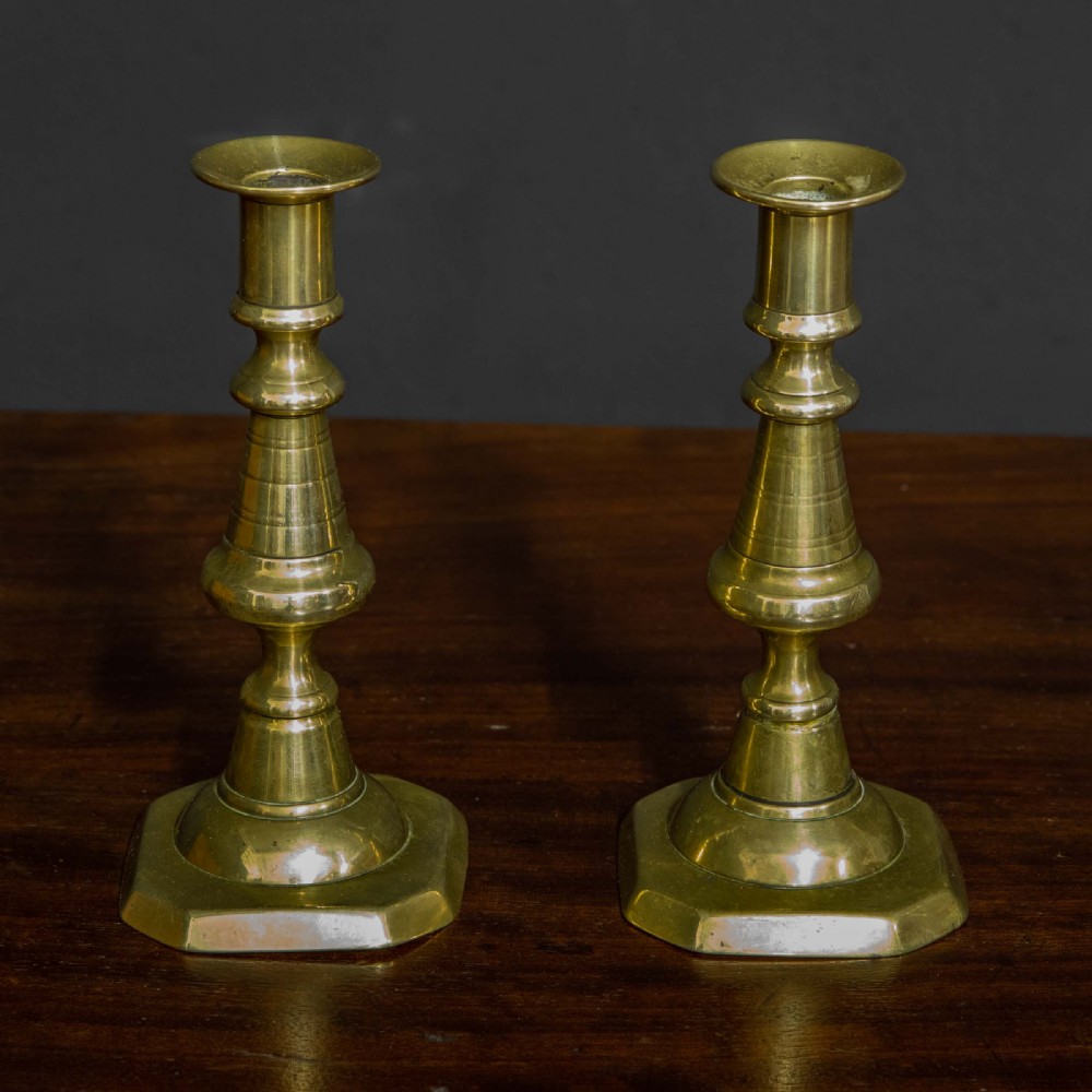 Victorian Brass Candlesticks View IV
