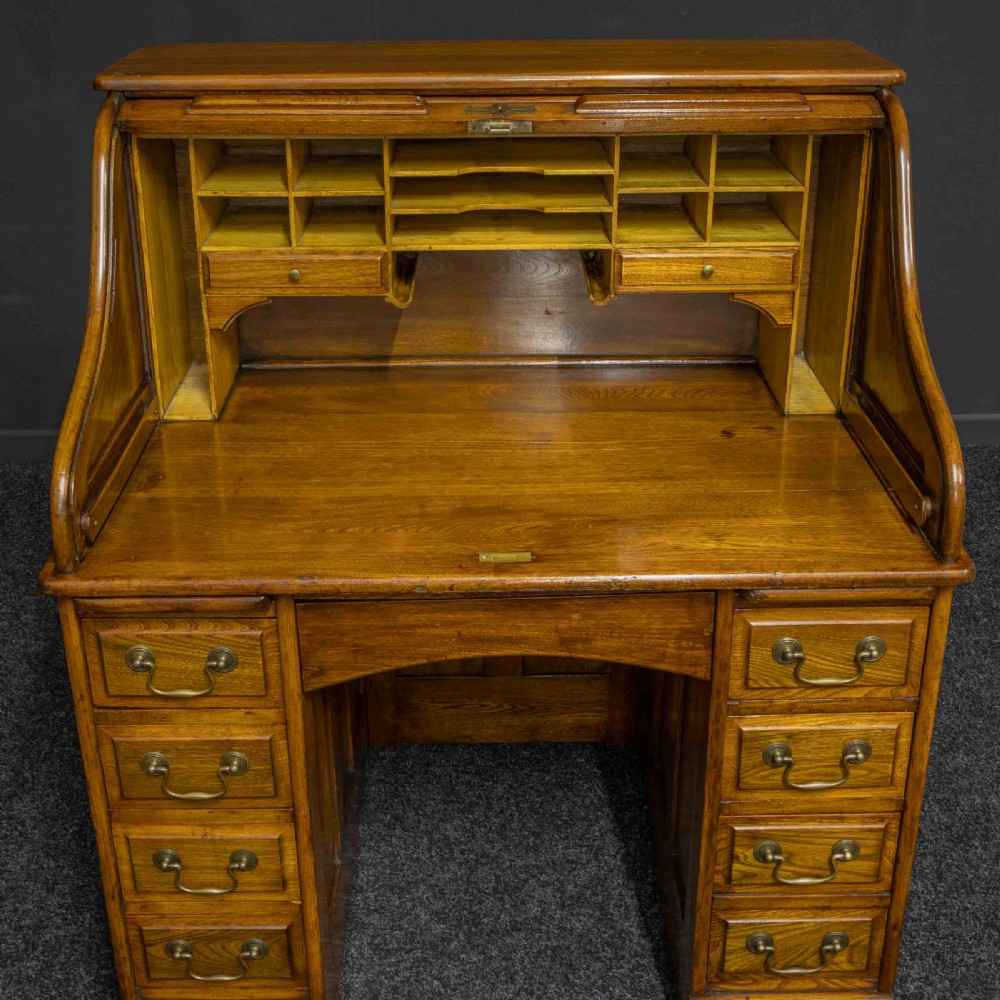 Walnut Roll Top Desk View II
