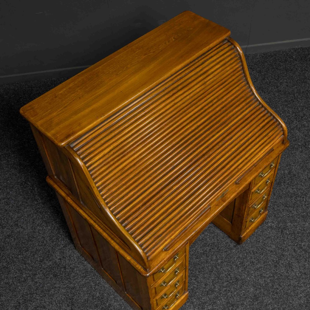 Walnut Roll Top Desk View III