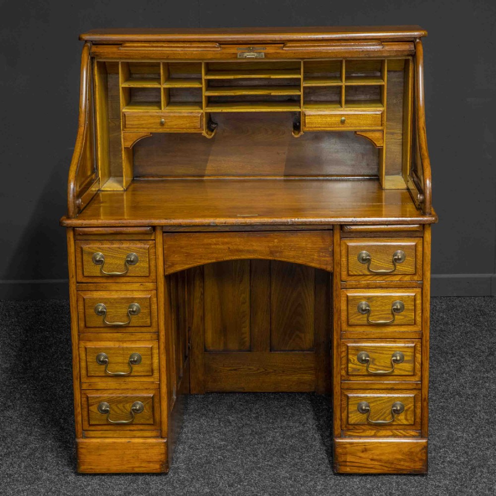 Walnut Roll Top Desk View V