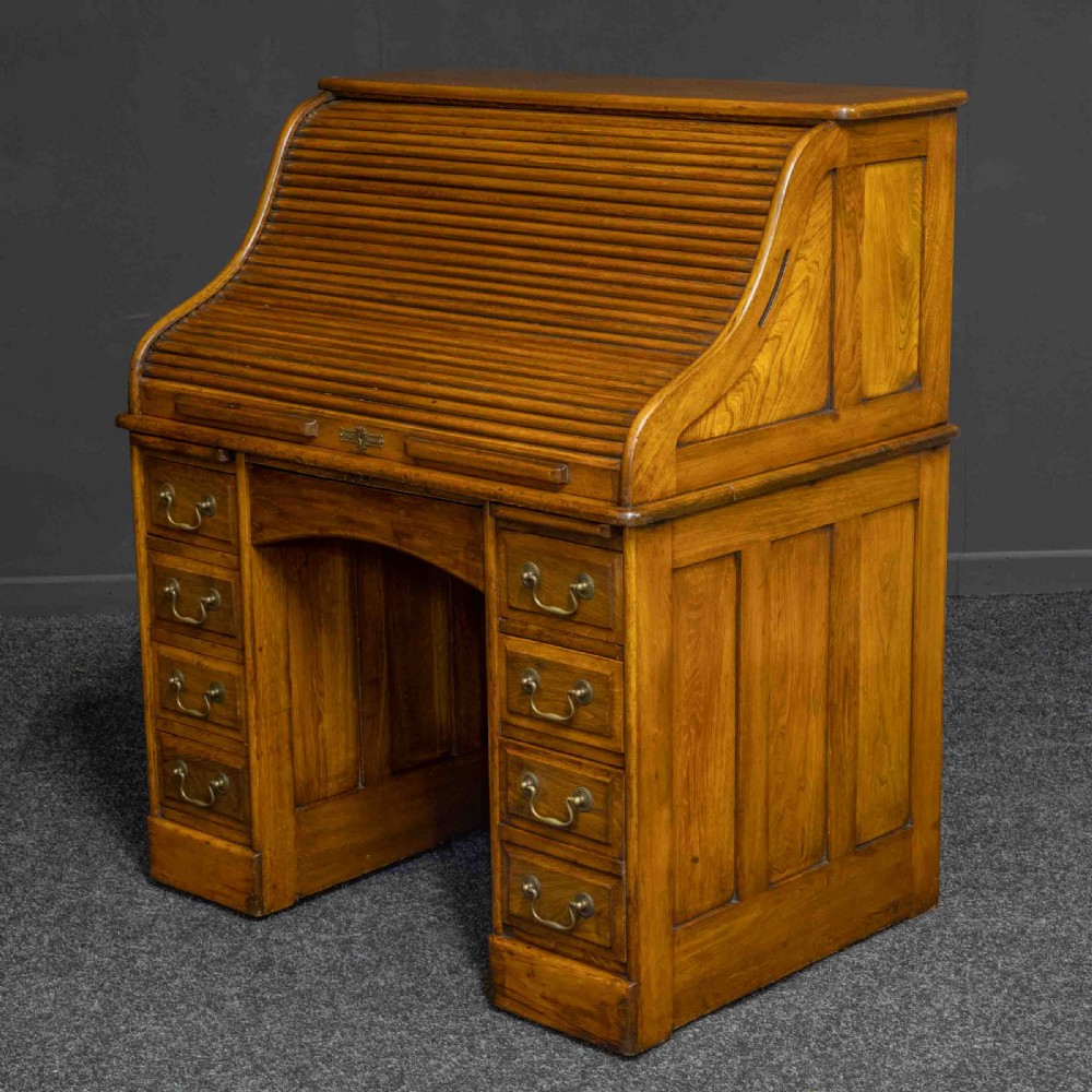 Walnut Roll Top Desk View VI