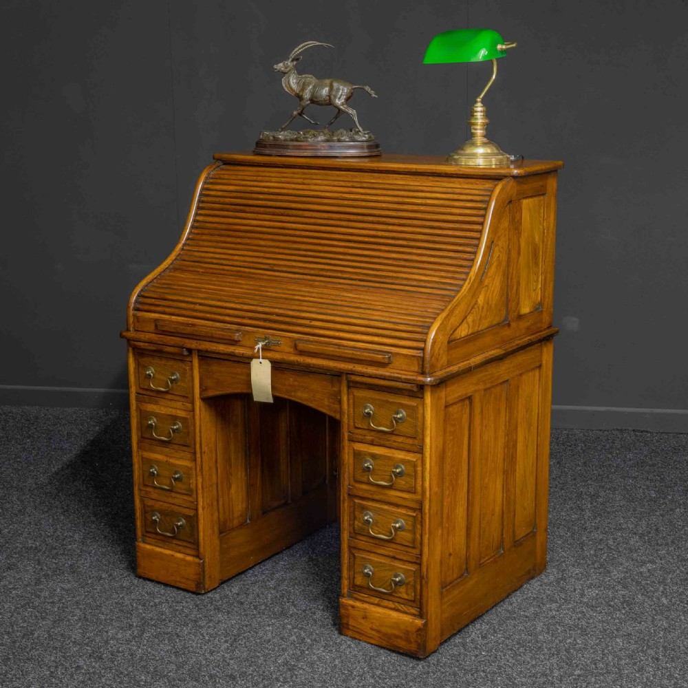 Walnut Roll Top Desk View VII