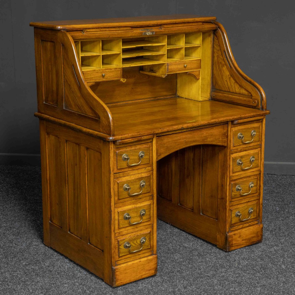 Walnut Roll Top Desk View IX