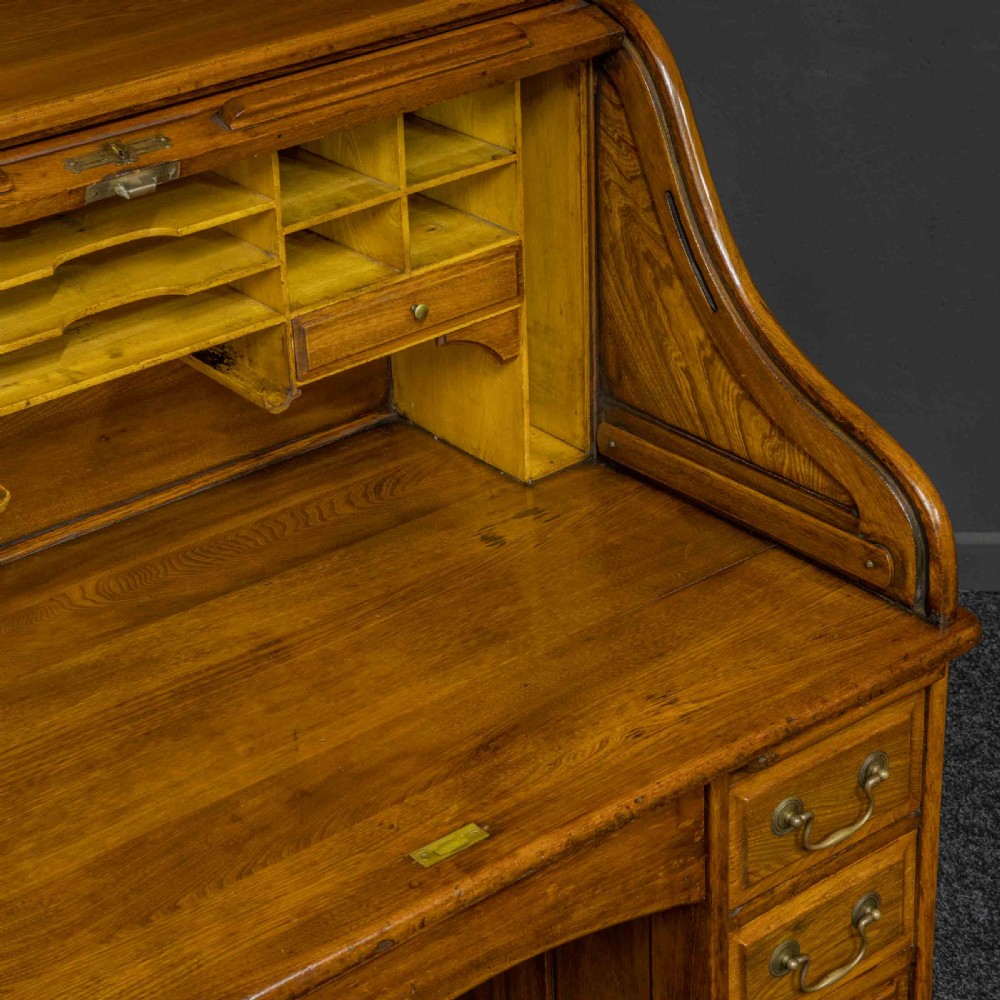 Walnut Roll Top Desk View X