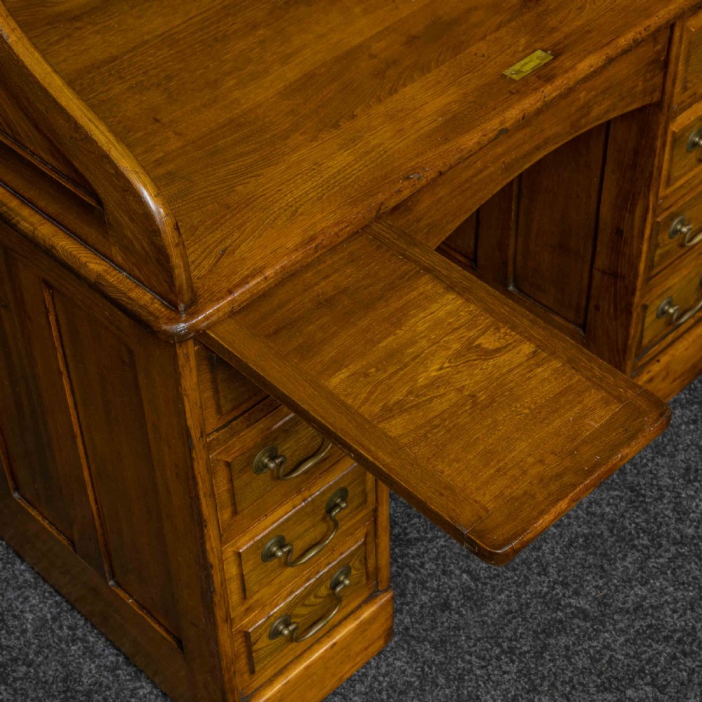 Walnut Roll Top Desk View XIII