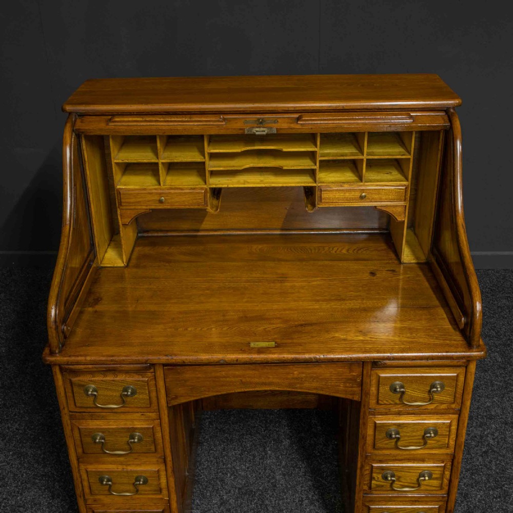 Walnut Roll Top Desk View XV