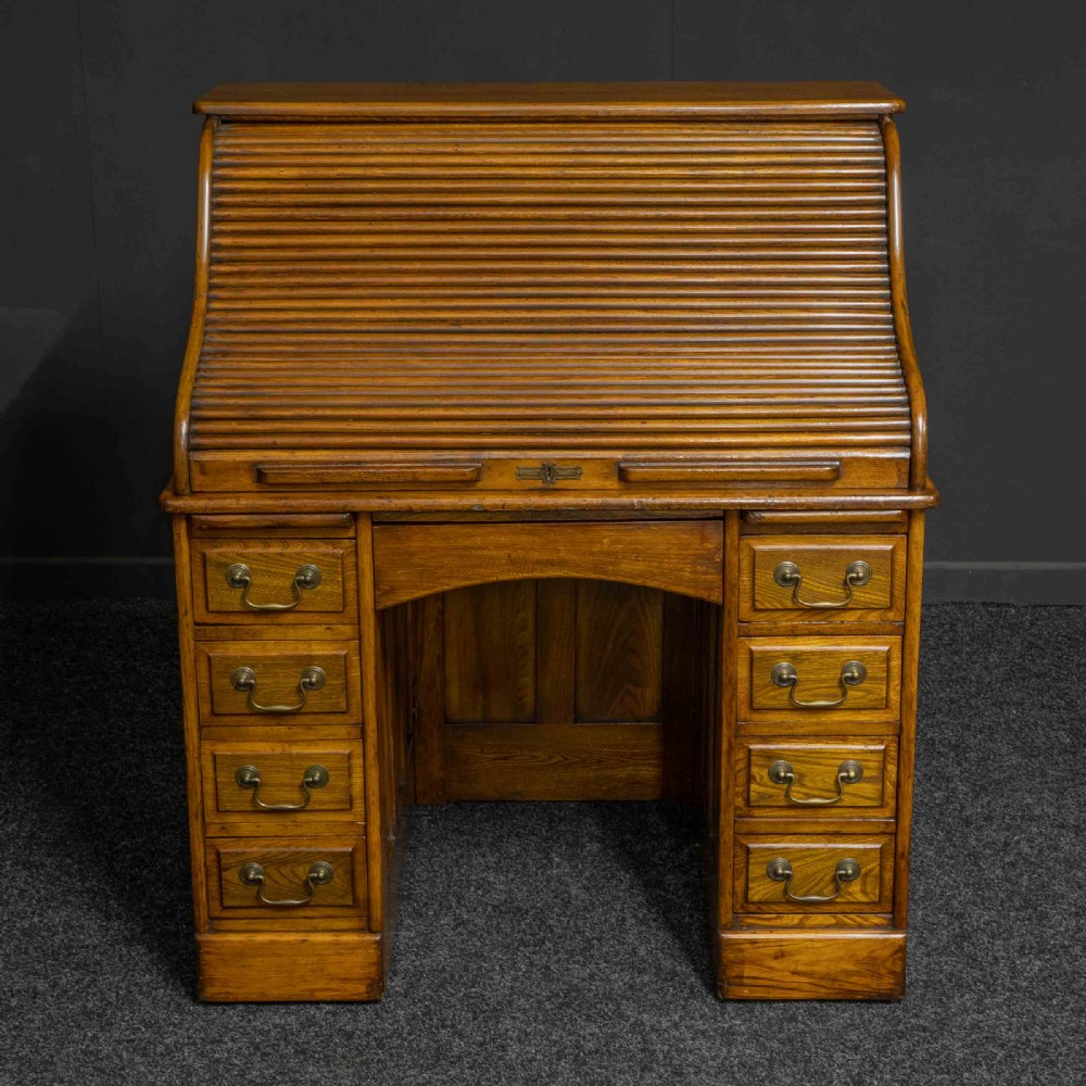 Walnut Roll Top Desk View XVI