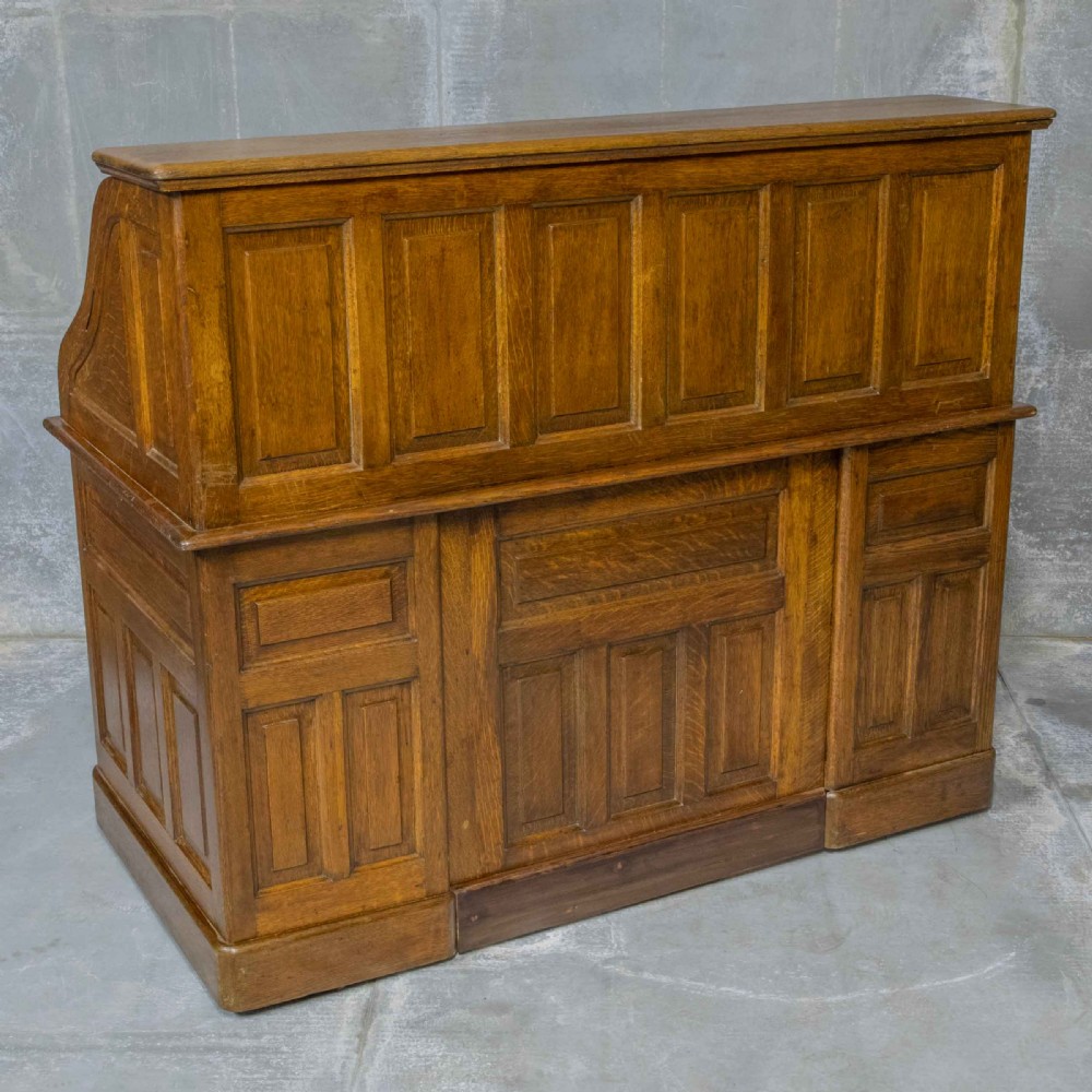 Edwardian Oak Roll Top Desk View VI