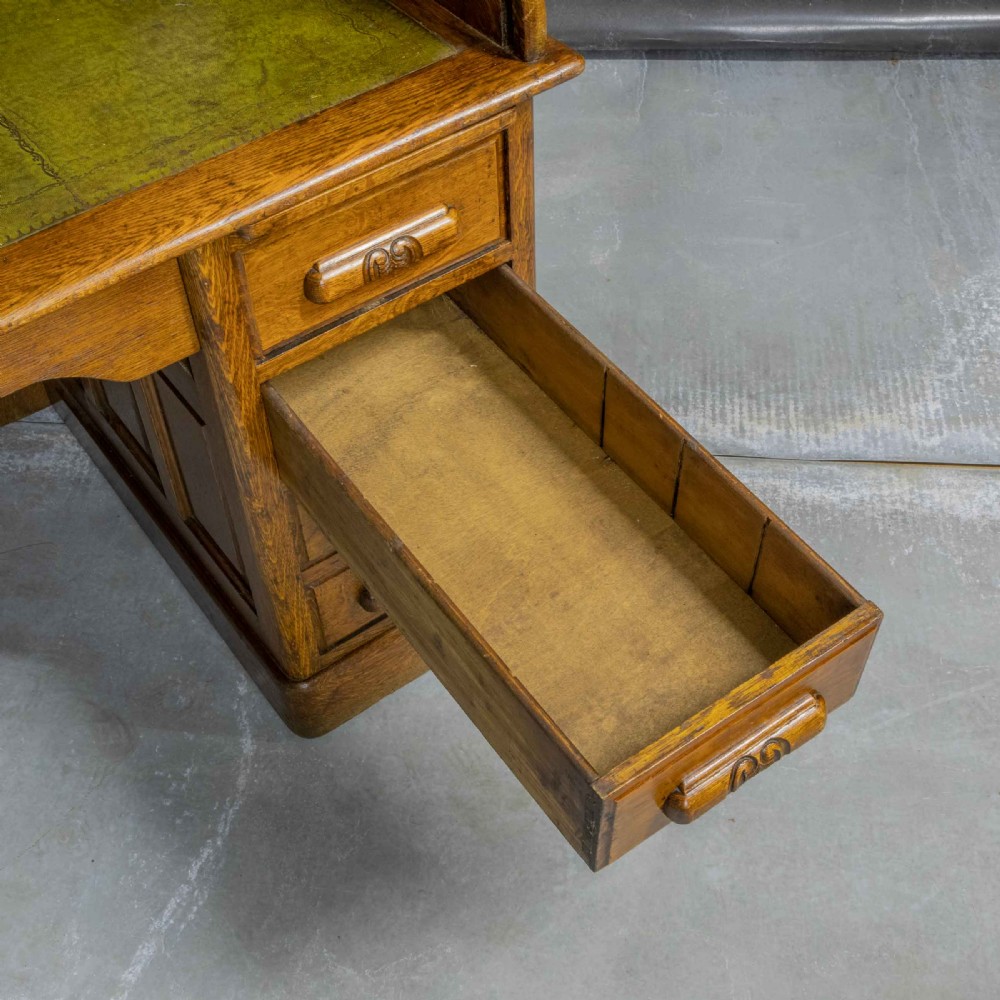 Edwardian Oak Roll Top Desk View X