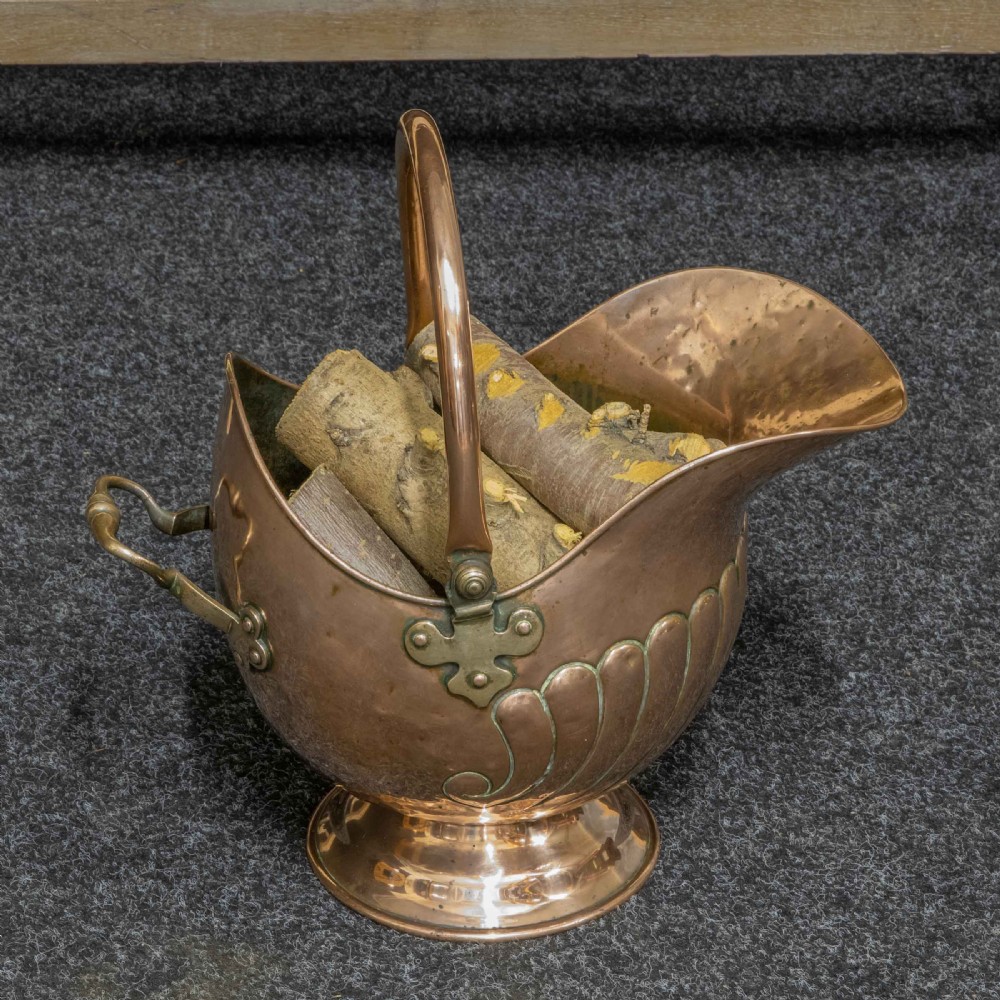 Victorian Copper Coal Helmet View III
