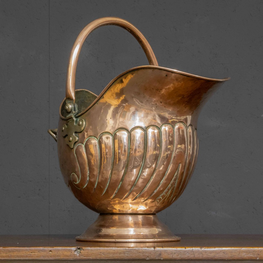 Victorian Copper Coal Helmet View VI