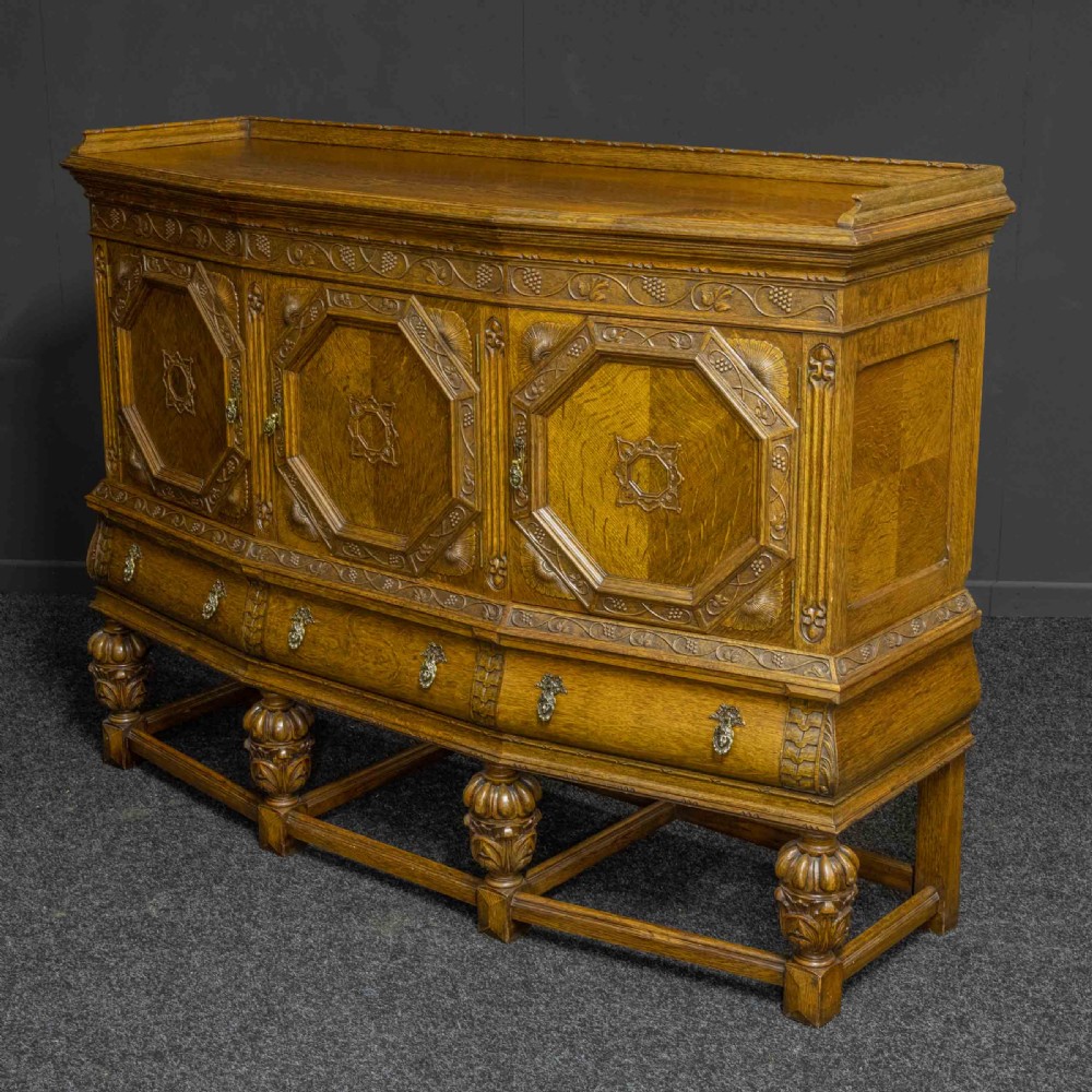 Carved Oak Side Cupboard