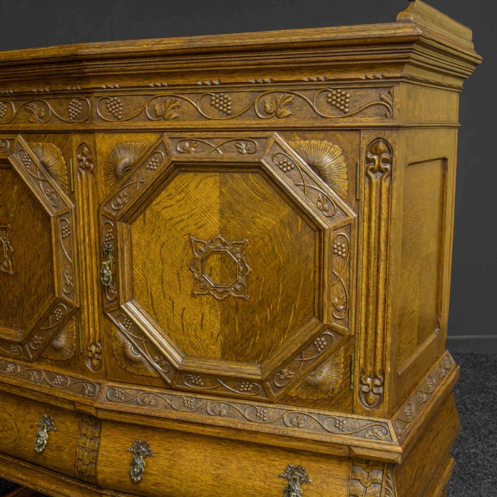 Carved Oak Side Cupboard View IX