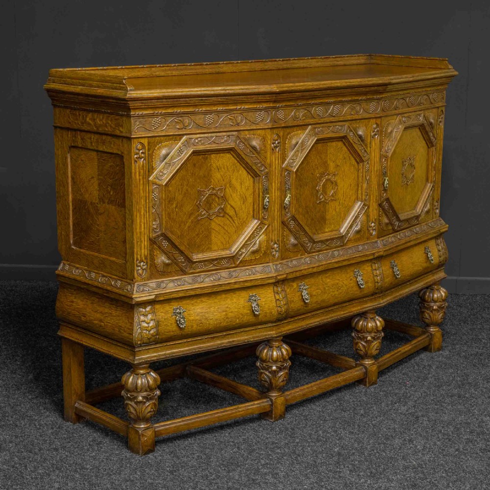 Carved Oak Side Cupboard View XI