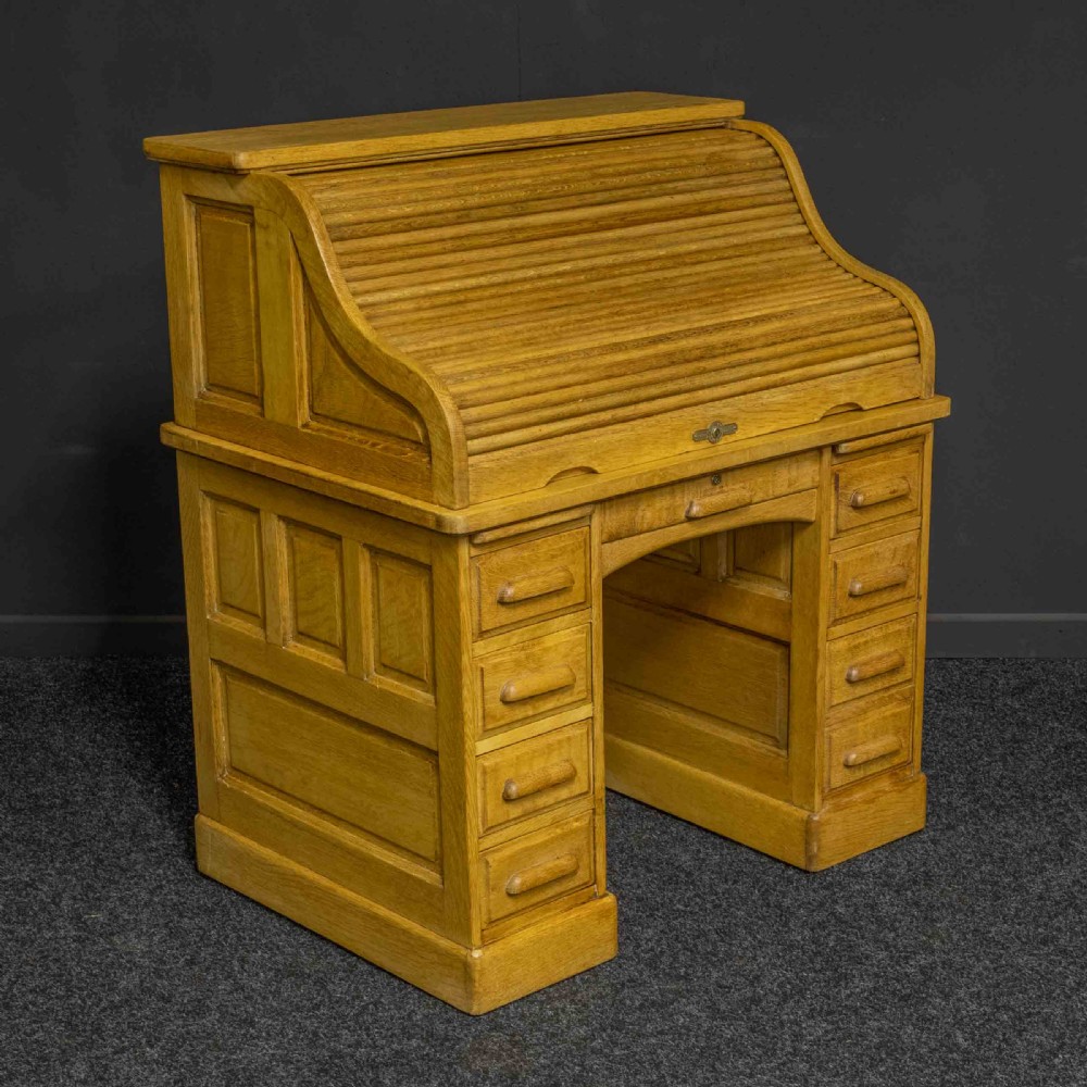 Small Oak Roll Top Desk View III