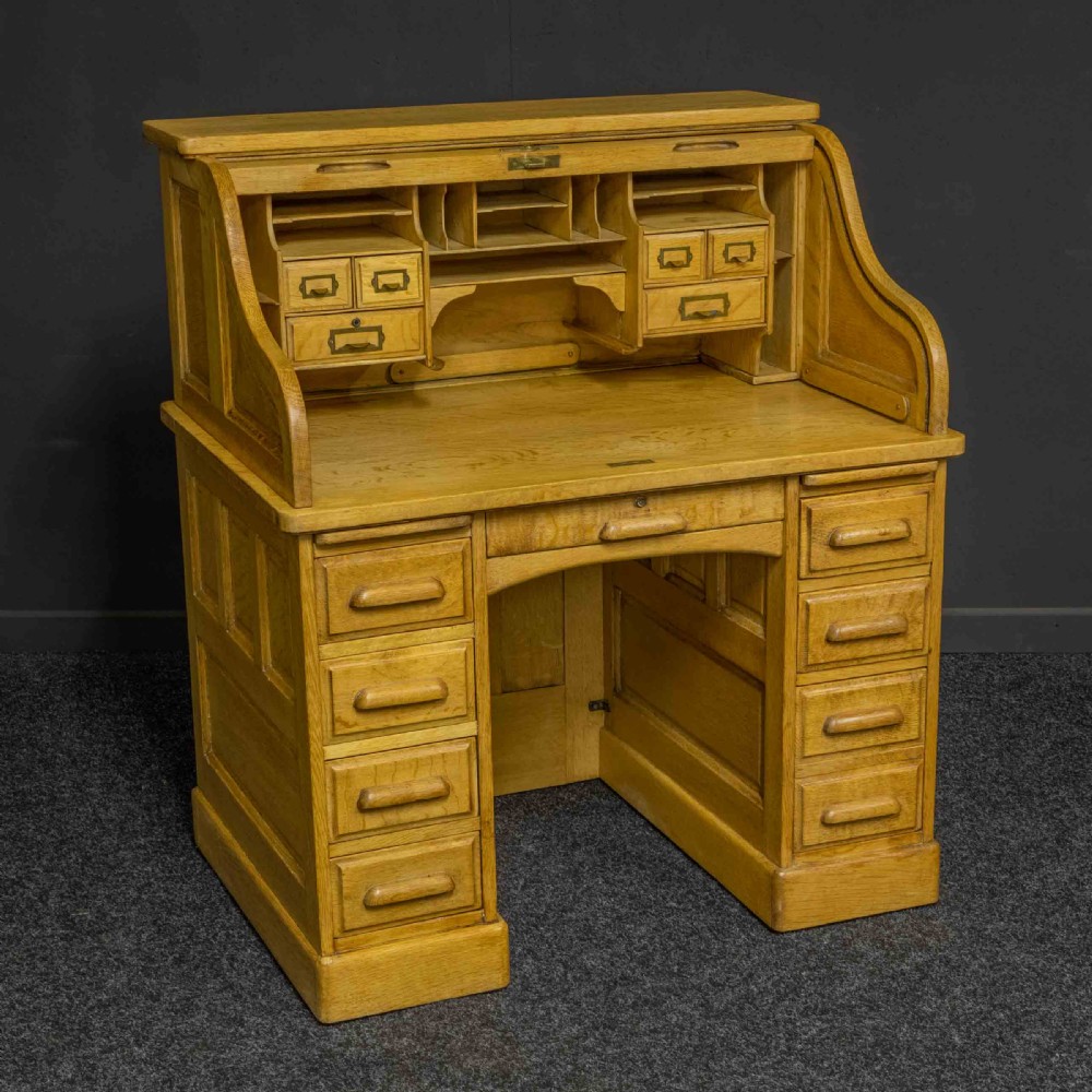 Small Oak Roll Top Desk View IV