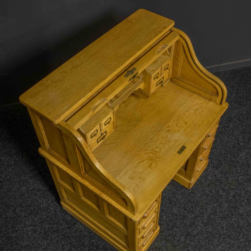Small Oak Roll Top Desk View VI