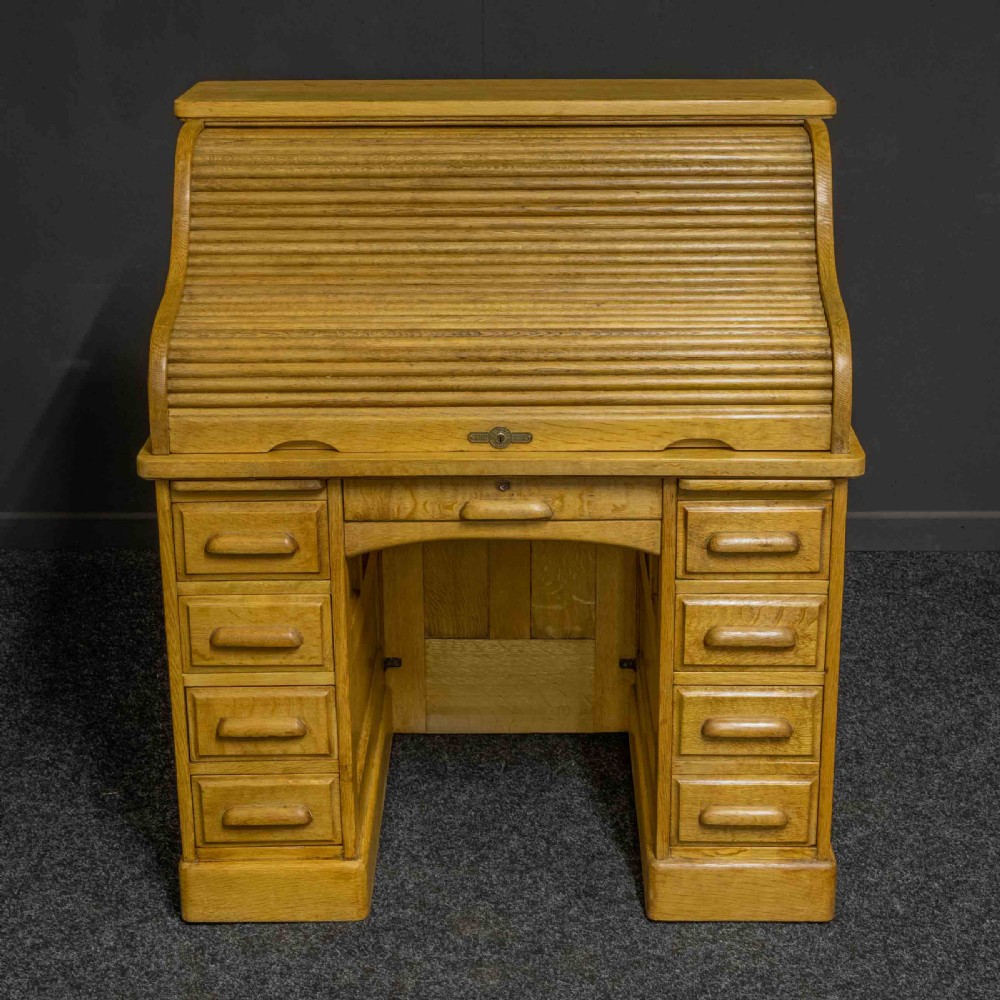Small Oak Roll Top Desk View VIII