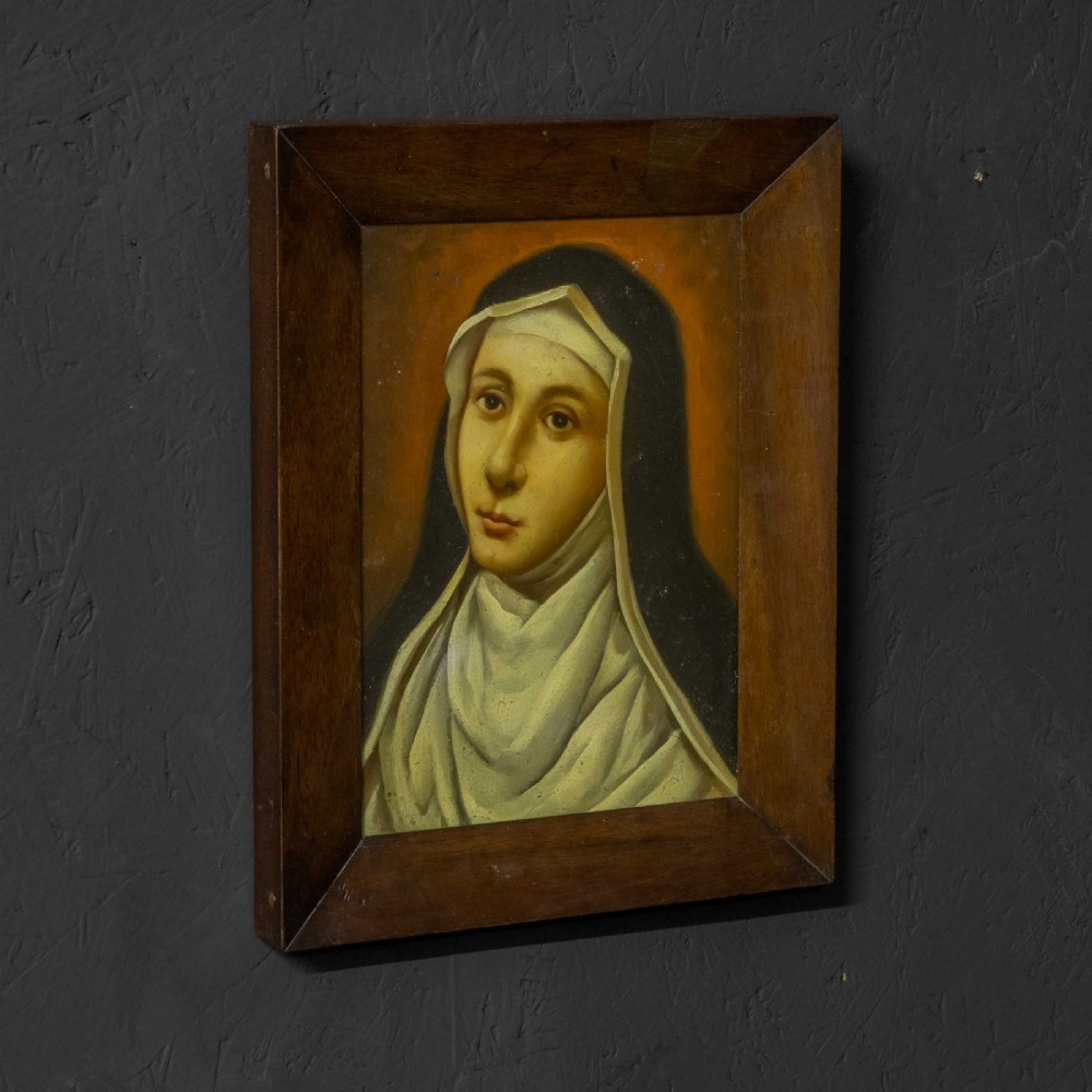 Late Victorian Oil Painting of a Nun View II