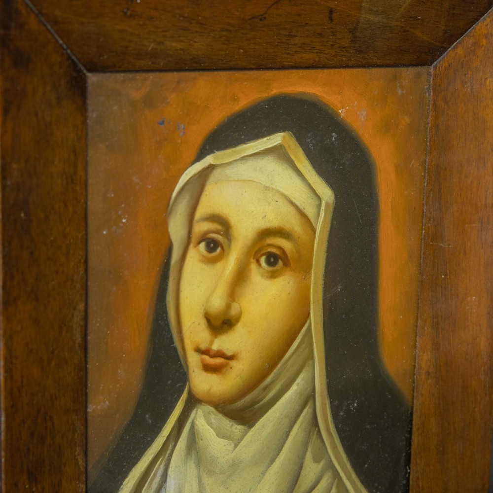 Late Victorian Oil Painting of a Nun View V