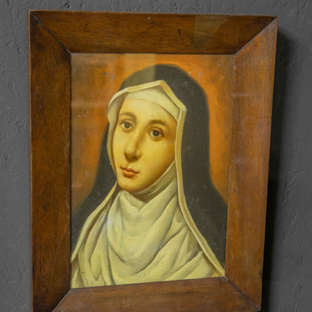 Late Victorian Oil Painting of a Nun View VI