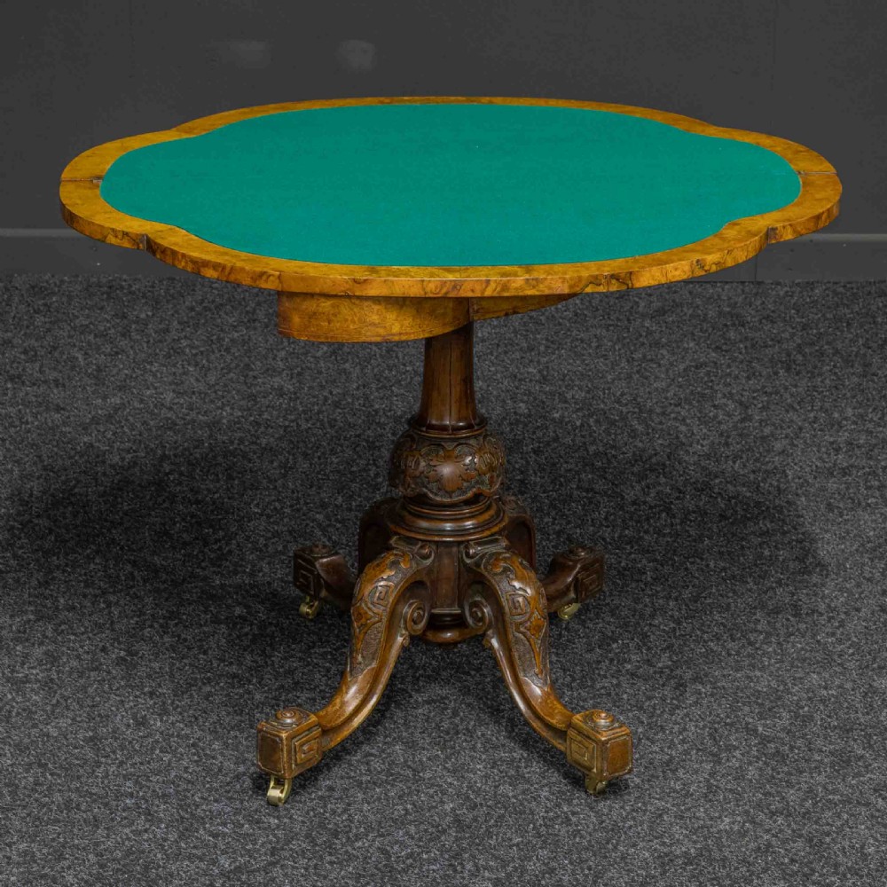 Victorian Walnut Card Table View V