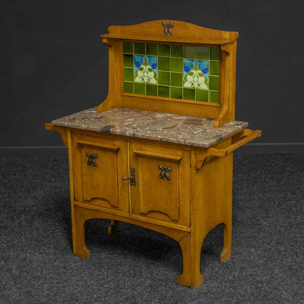 Arts and Crafts Oak Washstand