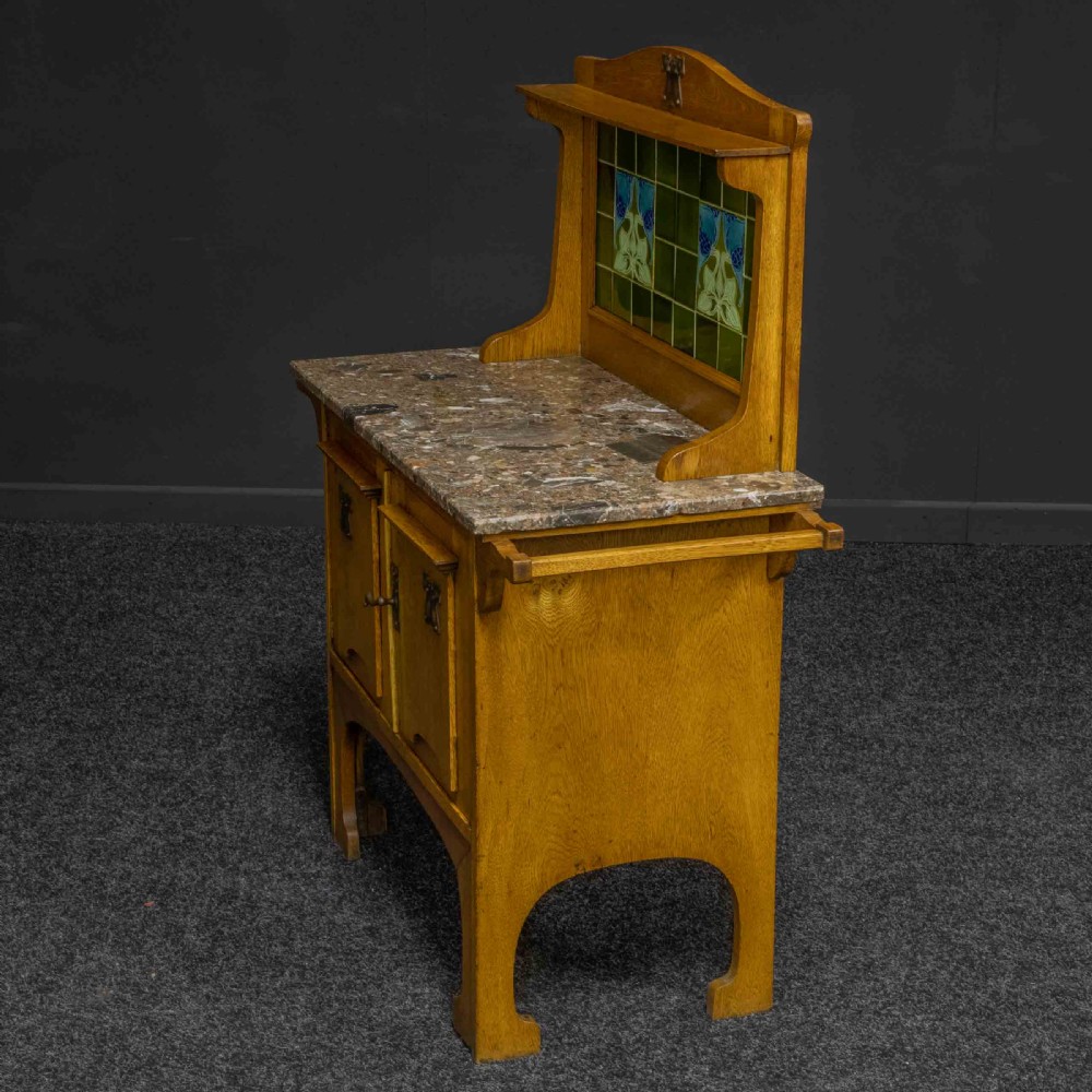 Arts and Crafts Oak Washstand View VIII