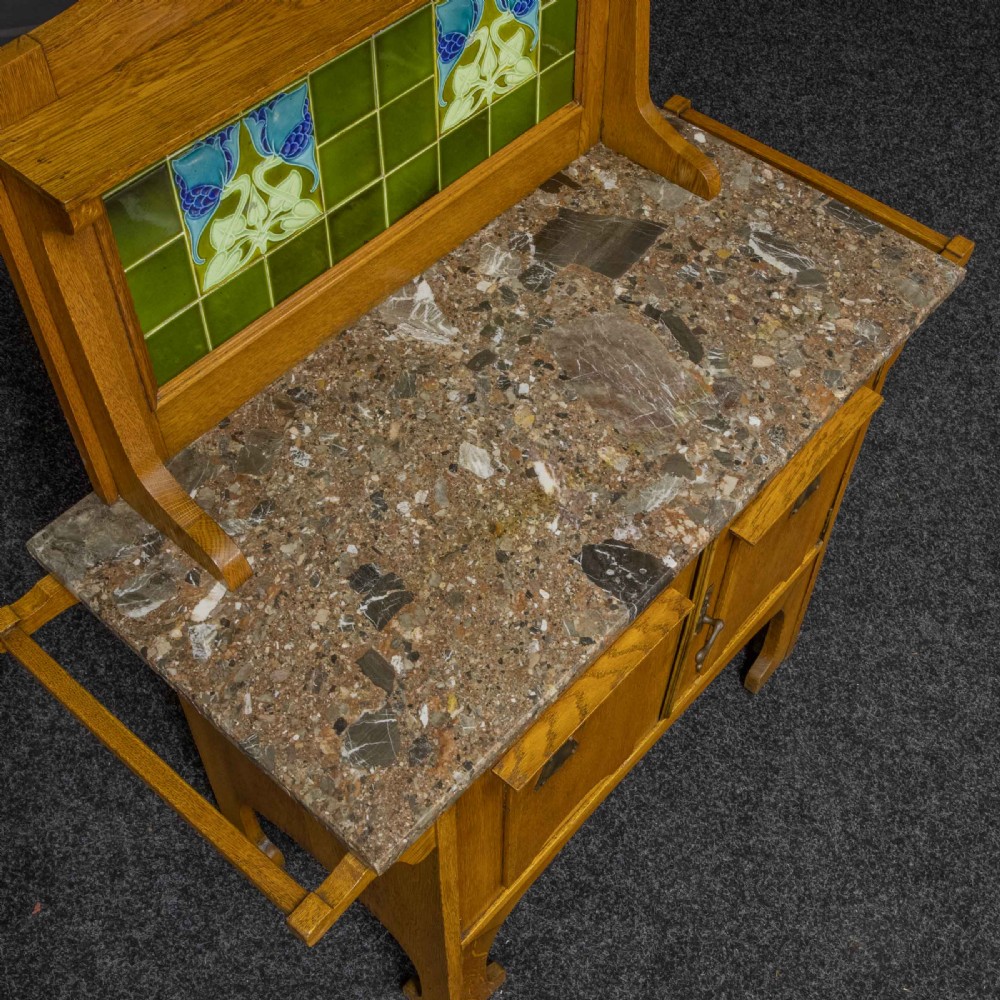 Arts and Crafts Oak Washstand View XII