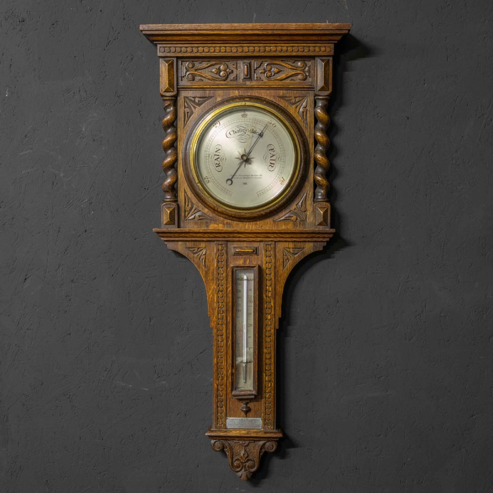 Oak Aneroid Barometer