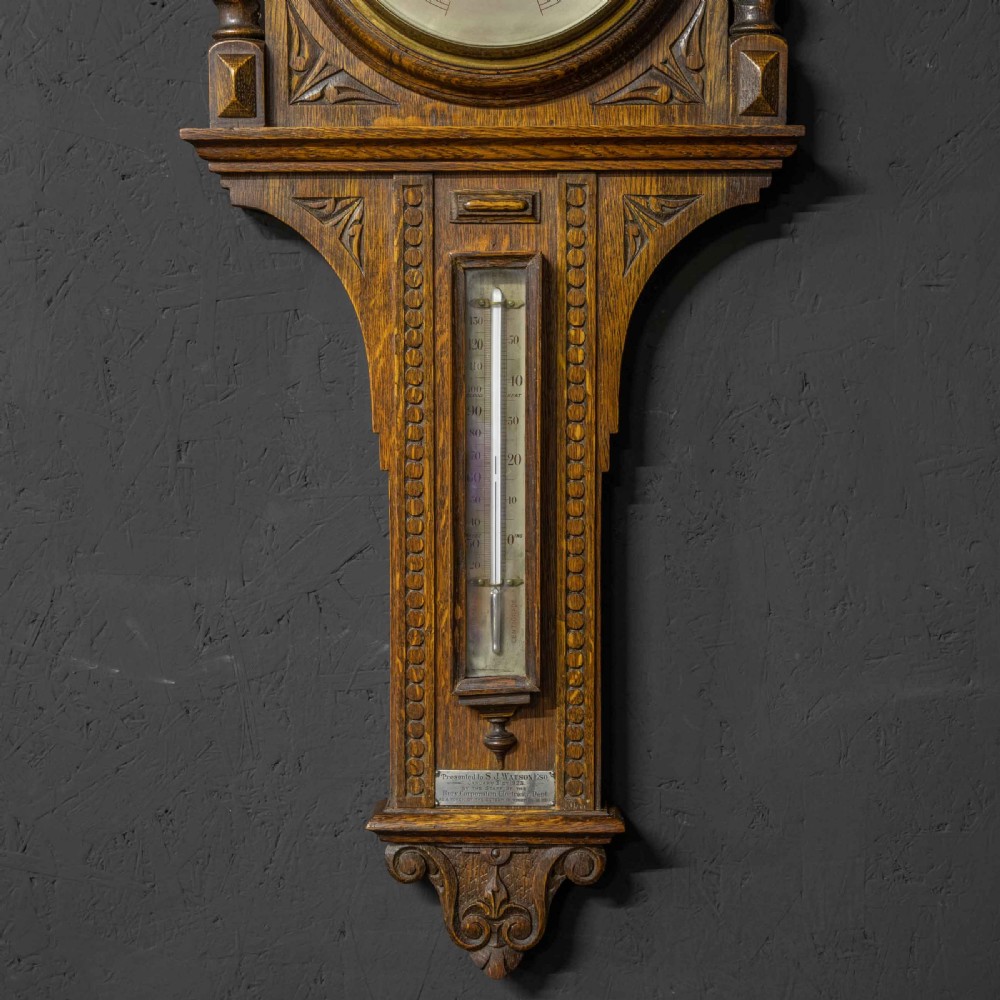 Oak Aneroid Barometer View V