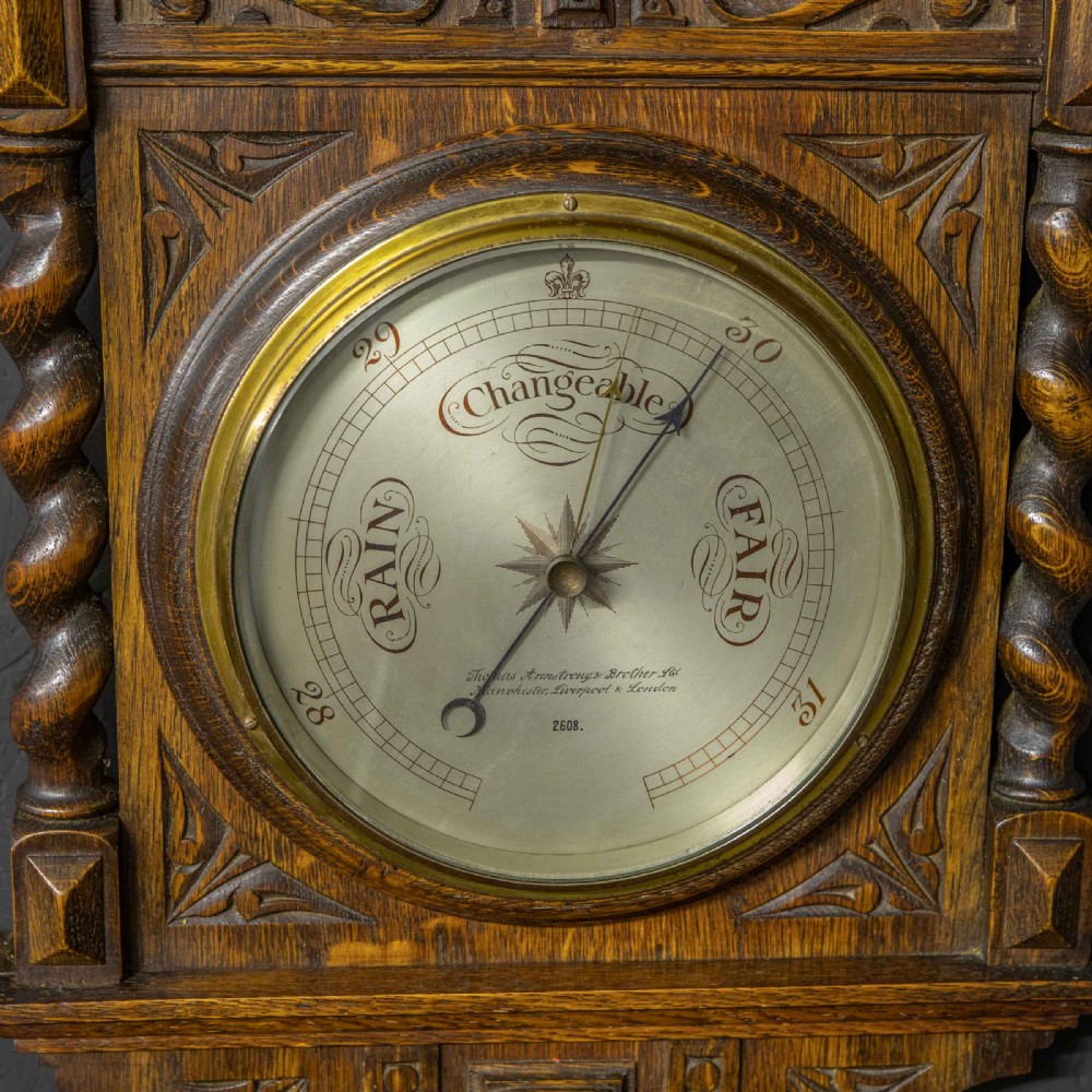 Oak Aneroid Barometer View VII