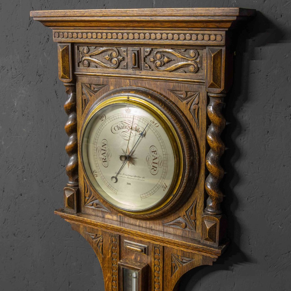 Oak Aneroid Barometer View VIII
