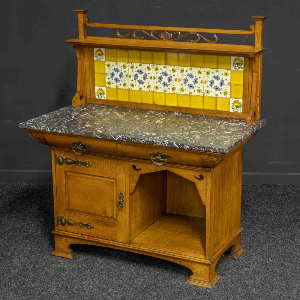 Arts and Crafts Oak Washstand