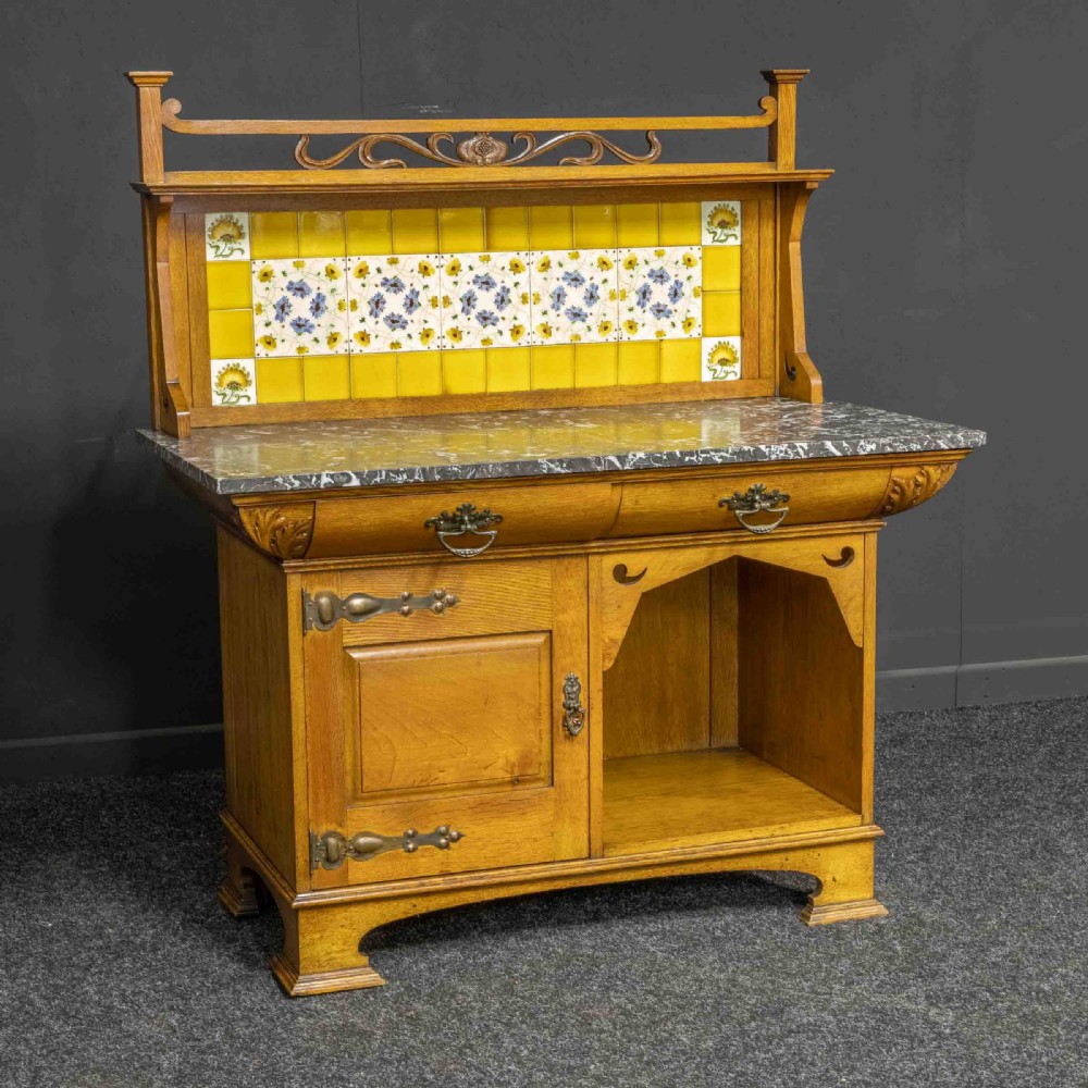 Arts and Crafts Oak Washstand View II