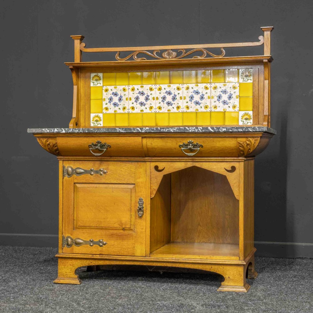 Arts and Crafts Oak Washstand View III