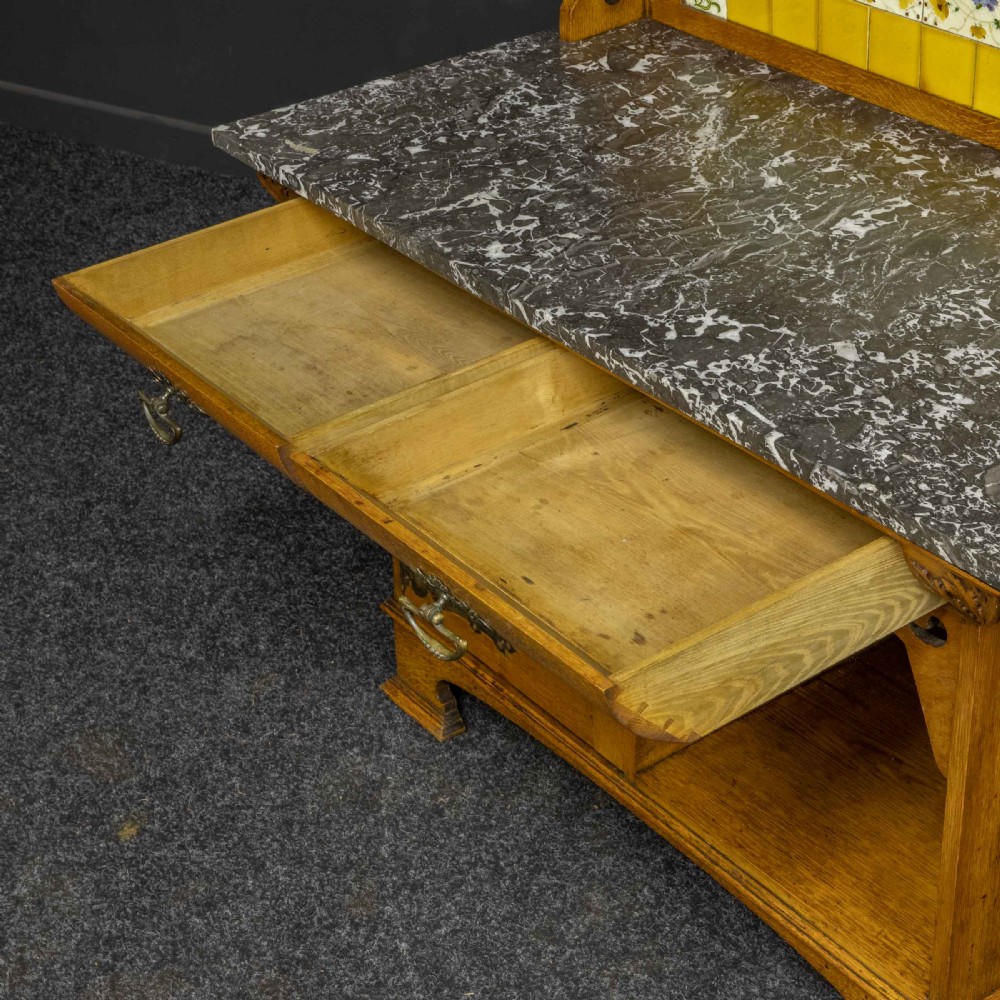 Arts and Crafts Oak Washstand View VI