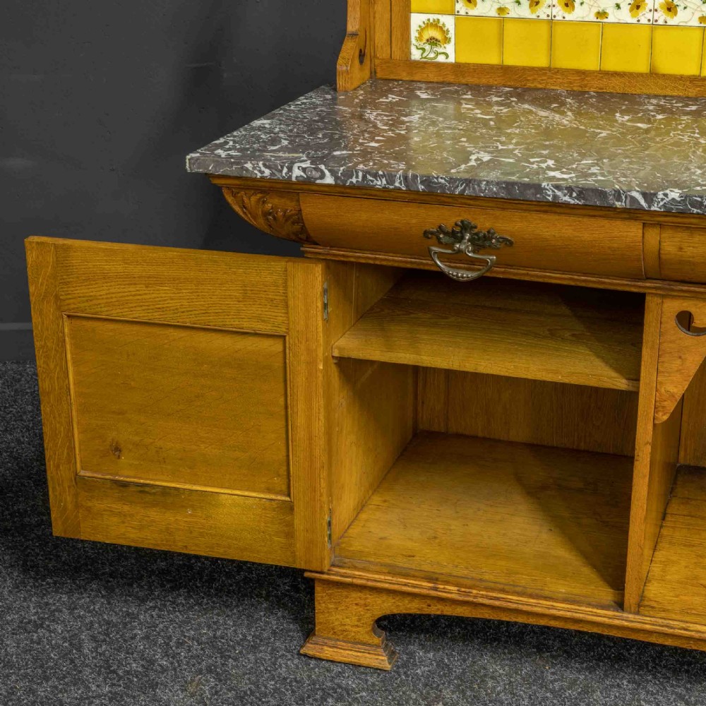 Arts and Crafts Oak Washstand View VII