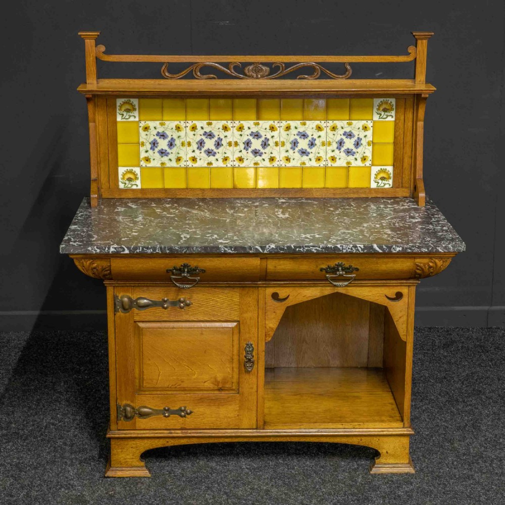 Arts and Crafts Oak Washstand View X