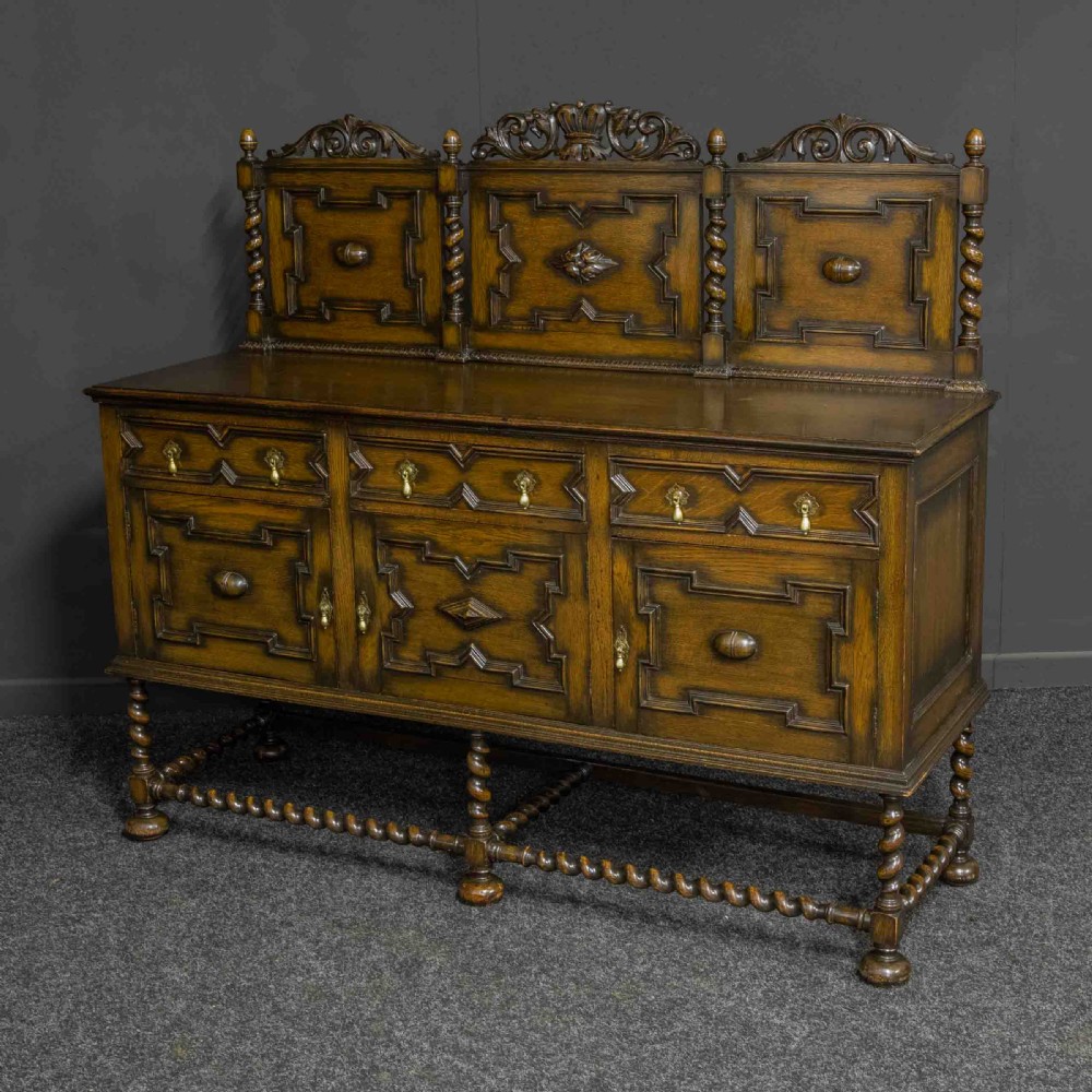 Early 20th Century Jacobean Style Oak Dresser